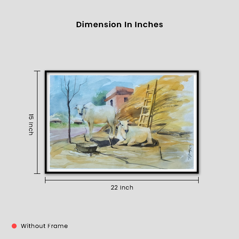 Golden Horizon Reflections – Original Watercolour Landscape Painting - Image 5