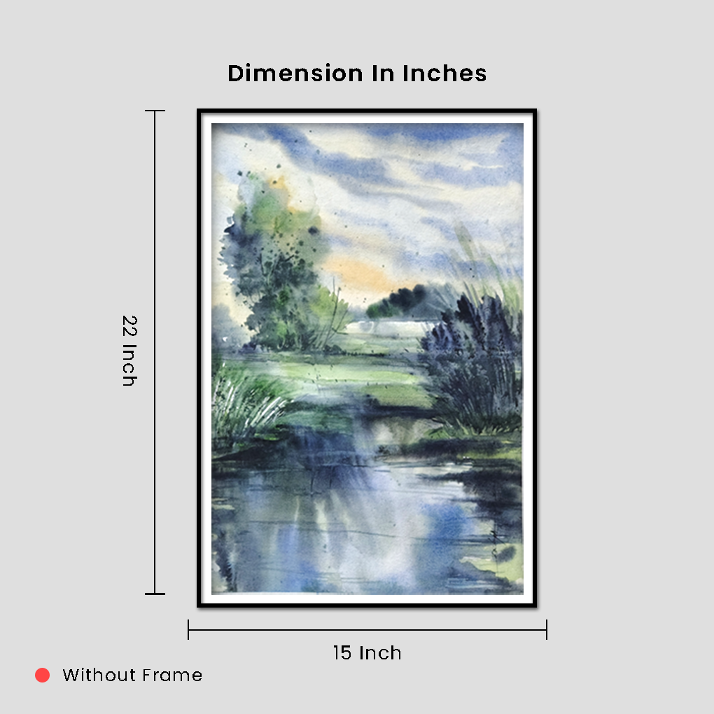 River of Tranquillity – Original Watercolour Landscape Painting - Image 5